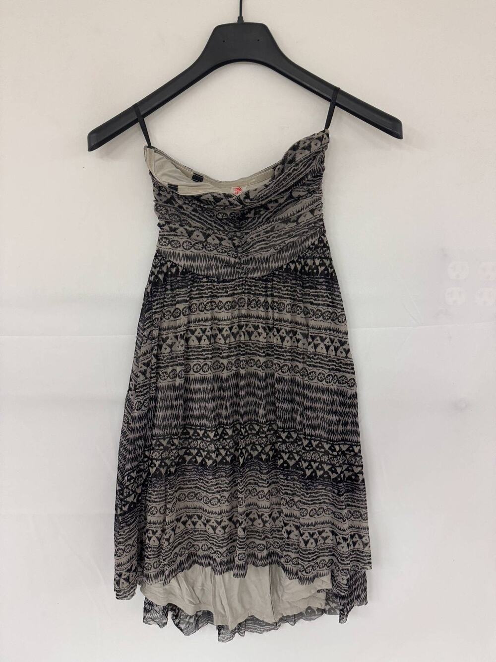 Free People Strapless Dress Womens Small Boho Tribal Print High Low Layered